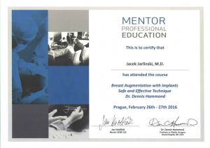 Jacek Jarliński Certyfikat