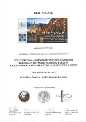 Jacek Jarliński Certyfikat