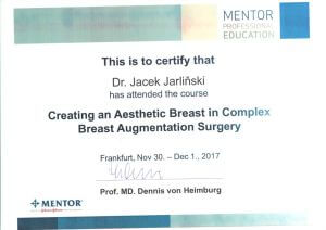Jacek Jarliński Certyfikat