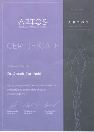 Jacek Jarliński Certyfikat