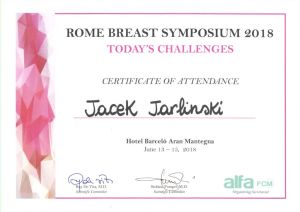 Jacek Jarliński Certyfikat